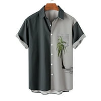 Vintage majice s kratkim rukavima za muškarce plus size za tiskanje bluze bluze zima ležerni labavi vrhovi