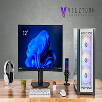 Gaming stolno računalo Velztorm White Acie 3D, stvorena po mjeri, Wi-Fi, USB 3.2, HDMI, Win Home)