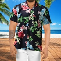 Yubnlvae muškarci proljetna ljetna košulja cvjetna plaža tropska gornja gumba dolje košulja s kratkim rukavima