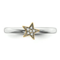 Izrazi se slagali srebrni dijamantni zvjezdani prsten