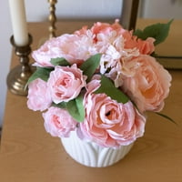 Tabletop 8.75 Umjetni tulipanski bjelokost keramike ružičaste ruže