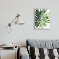 Stupell Industries Green Pop Palm Liet Expressive Linework siva uokvirena zidna umjetnost, 20, dizajn do lipnja