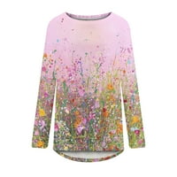 Topovi Plus veličine jesenska majica dugih rukava s okruglim vratom Modni pulover modna proljetna odjeća za žene