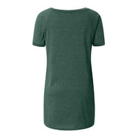 Ženska modna bluza majica s izrezom u obliku slova U u obliku slova U i kratkim rukavima s printom Plus veličine