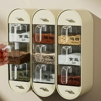 Zidni prozirni stalak za pohranu začina kombinirani set s ručkom i žlicom