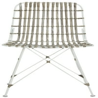 Visoka pletena stolica za blagovanje od 19, bijela, Set od 2