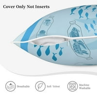 Velvet Dekorativni jastučni jastuci set od 2, meki kvadratni poklopac jastuka s nevidljivim Zaštita zaštite okoliša
