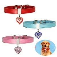 ogrlica za pse s privjeskom za srce, ukrasna podesiva modna ogrlica od FAA kože za kućne ljubimce za Valentinovo
