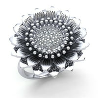 0,5CTW okrugli sjajni izrezani dame cvjetni vintage godišnjica zaručnički prsten Čvrsta 10k ruža, bijelo ili žuto