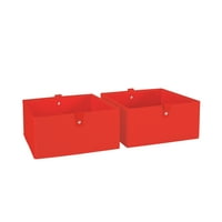 Sklopivi set kutija za odlaganje visok 10,5 inča 5 inča - crvena