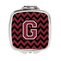 Carolines Treasures Pismo G Chevron Garnet & Black Compact Mirror