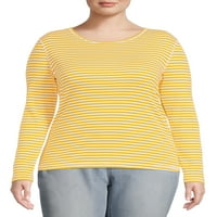 Ženska majica s rebrastim uzorkom u višebojnoj veličini