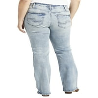 Silver Jeans Co. Ženske plus veličine Suki srednji Rise Slim Bootcut Traperice Veličine struka 12-24