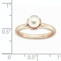 Prsten od čistog srebra s ružičastim bijelim slatkovodnim kultiviranim biserima