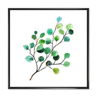 DesignArt 'mlade grane eukaliptusa i lišće iv' tradicionalno uokvireno platno zidne umjetničke tiska
