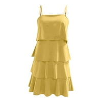 + / ljetne haljine Plus Size za žene ležerna boemska Haljina Bez naramenica Haljina Bez rukava s volanima slojevita
