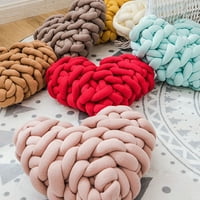Ručno izrađeni jastuk s čvorom od tkanja u obliku srca dekor jastuka u boji makarona kućni jastuk u obliku srca