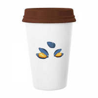 Šalica oslikana školjkom, Kapica, kamenica, čaša za piće za kavu, keramika, keramička šalica s poklopcem