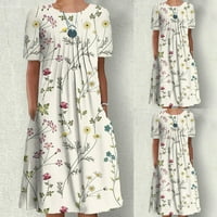 Rasprodaja modna ženska ljetna ležerna haljina s kratkim rukavima s kratkim rukavima