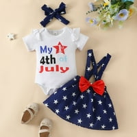 Kompleti odjeće za malu djecu, ljetni kombinezoni kratkih rukava za djevojčice, Dan neovisnosti, 4. srpnja, bodi
