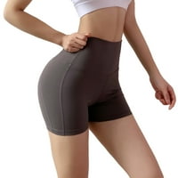 Kratke hlače visokog struka, ženske krojene prozračne, pripijene ženske fitness kratke hlače, za vježbanje joge,