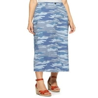 Scoop Women's Utility Camo Side Stripe Maxi suknja