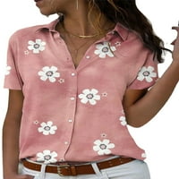 Ženska bluza s cvjetnim printom, ljetna košulja od tunike, Ležerne elegantne košulje, vrhovi s izrezom u obliku
