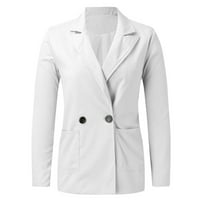 Ženske jakne casual uredski sako s džepovima kardigan jakna s draperijom sprijeda, radno odijelo, veličina